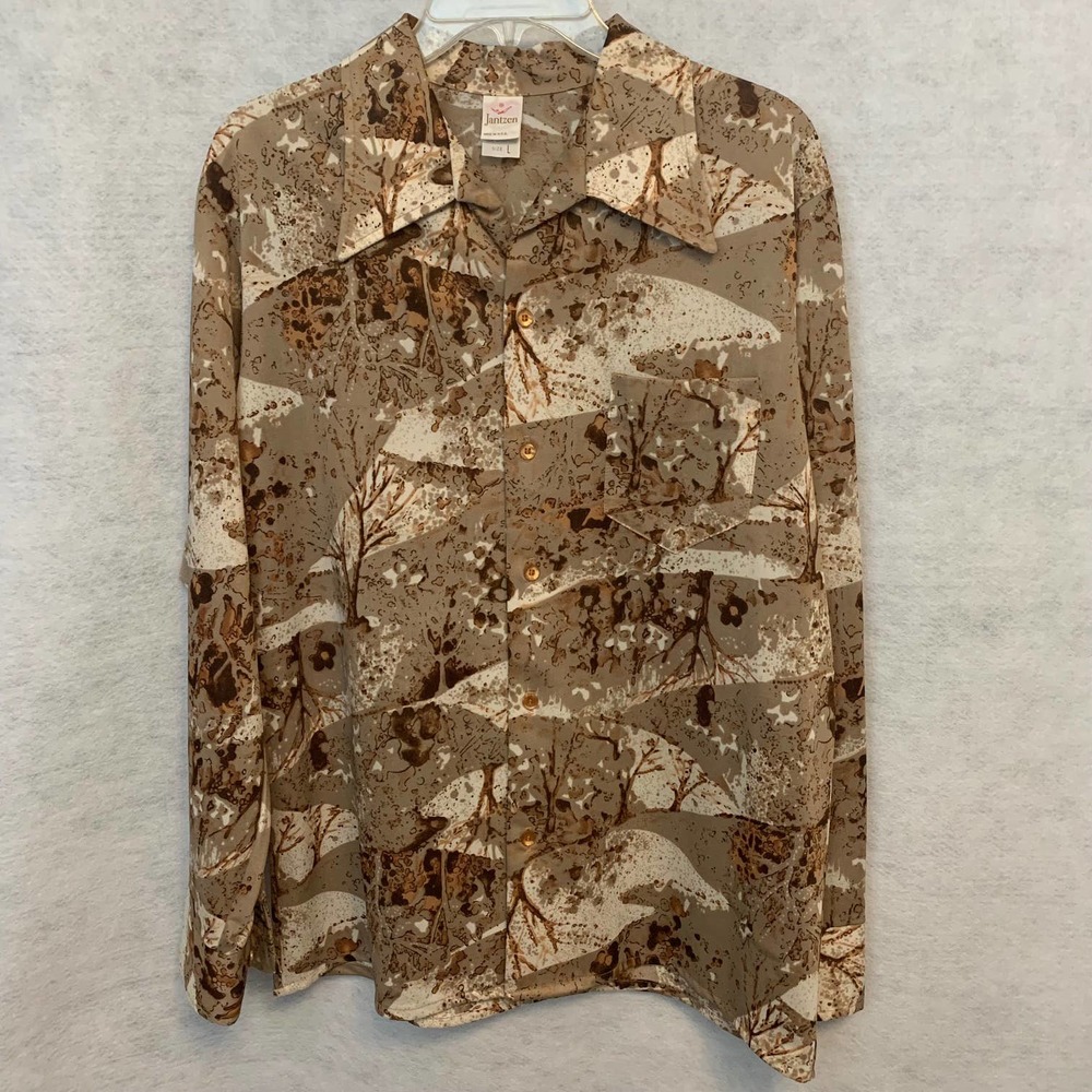 Jantzen‎ Vintage Button Down Grandma Blouse Women's Size L